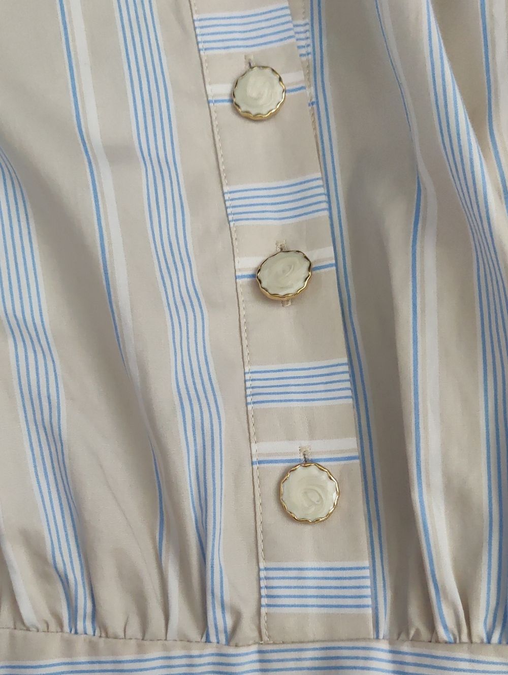 New! Parker Sleeveless Collared Stripe Maxi Dress Y2K Cottagecore Shabby Chic - Picture 11 of 14